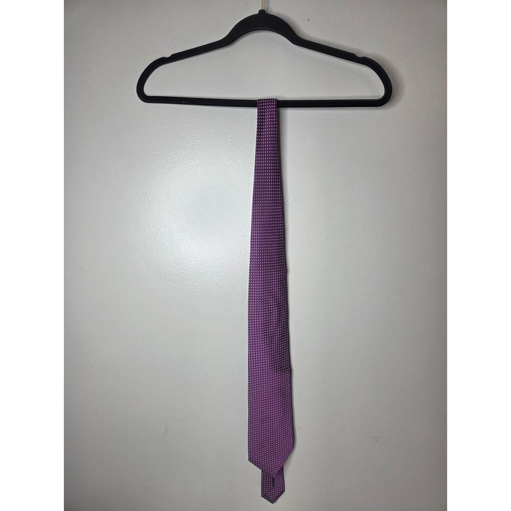 Dolcepunta Italy Purple Silk Tie 100% Patterned Luxury Designer Necktie